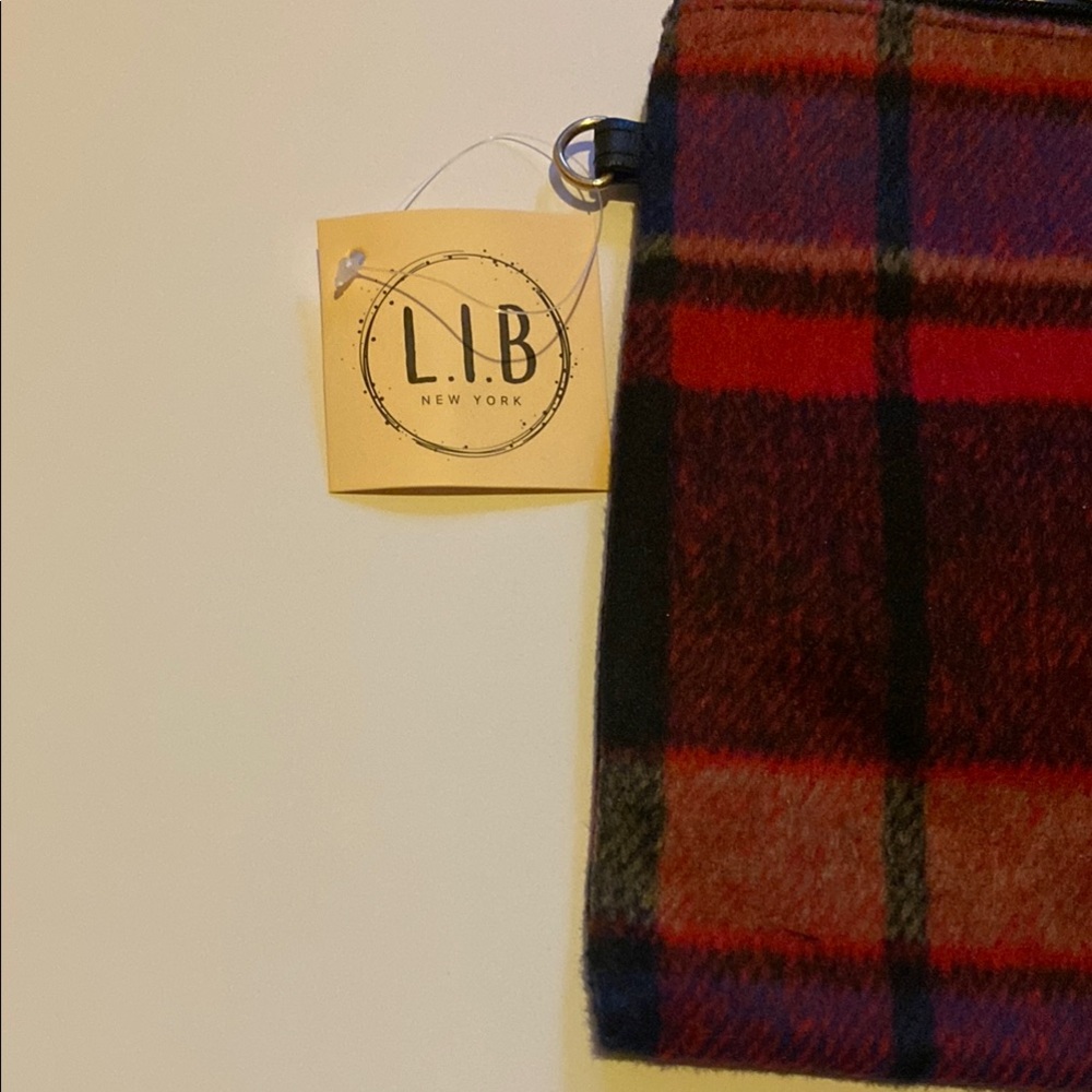 Plaid Crossbody Bag - Red and Black - Picture 2 of 3